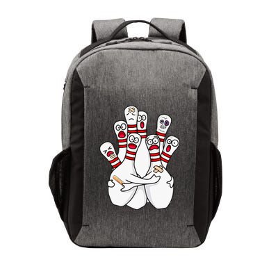 Cartoon Bowling Scared Bowling Pins Funny Sport Bowler Vector Backpack