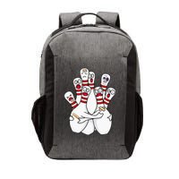 Cartoon Bowling Scared Bowling Pins Funny Sport Bowler Vector Backpack