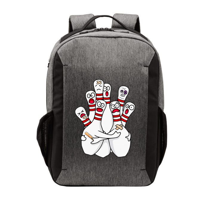 Cartoon Bowling Scared Bowling Pins Funny Sport Bowler Vector Backpack