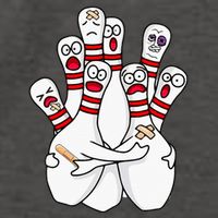 Cartoon Bowling Scared Bowling Pins Funny Sport Bowler Vector Backpack