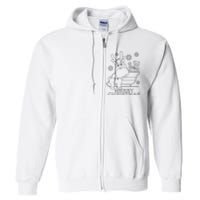 Coloring Book Style Blank Merry Christmas Tree Reindeer Full Zip Hoodie