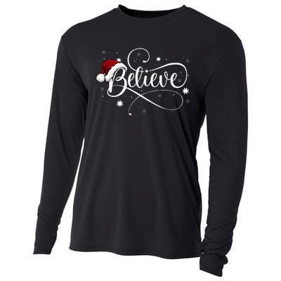 Christmas Believe Santa Claus Believe Christmas Cooling Performance Long Sleeve Crew