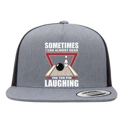 Cool Bowling Sport Bowler Funny Hear The Ten Pin Laughing Flat Bill Trucker Hat