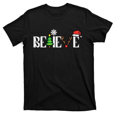 Christmas Believe Santa Xmas Boy Girl T-Shirt