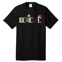 Christmas Believe Santa Xmas Boy Girl Tall T-Shirt