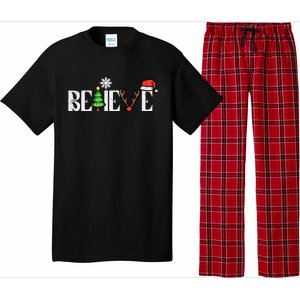 Christmas Believe Santa Xmas Boy Girl Pajama Set