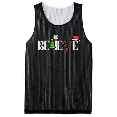 Christmas Believe Santa Xmas Boy Girl Mesh Reversible Basketball Jersey Tank