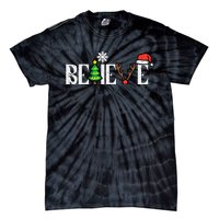 Christmas Believe Santa Xmas Boy Girl Tie-Dye T-Shirt