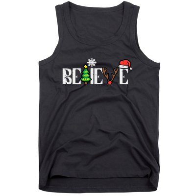 Christmas Believe Santa Xmas Boy Girl Tank Top