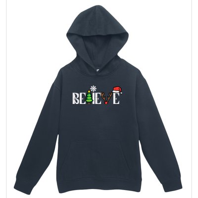 Christmas Believe Santa Xmas Boy Girl Urban Pullover Hoodie