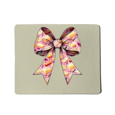 Coquette Bow Soap Making Soap Maker Orange Pattern Mom Girl Mousepad