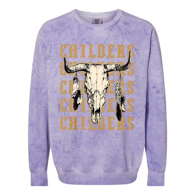 Childers Bull Skull Leopard Cow Skulls Bluegrass Music Colorblast Crewneck Sweatshirt