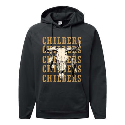 Childers Bull Skull Leopard Cow Skulls Bluegrass Music Performance Fleece Hoodie