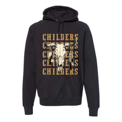 Childers Bull Skull Leopard Cow Skulls Bluegrass Music Premium Hoodie