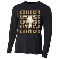 Childers Bull Skull Leopard Cow Skulls Bluegrass Music Cooling Performance Long Sleeve Crew