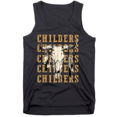 Childers Bull Skull Leopard Cow Skulls Bluegrass Music Tank Top