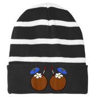 Coconut Bra Summer Season Swimming Beach Lover Striped Beanie with Solid Band