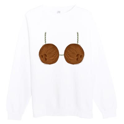 Coconut Bra Summer Season Swimming Beach Premium Crewneck Sweatshirt