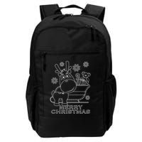 Coloring Book Style Blank Merry Christmas Tree Reindeer Backpack