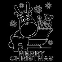 Coloring Book Style Blank Merry Christmas Tree Reindeer Flatbill Hat