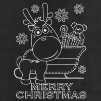Coloring Book Style Blank Merry Christmas Tree Reindeer Trucker Hat