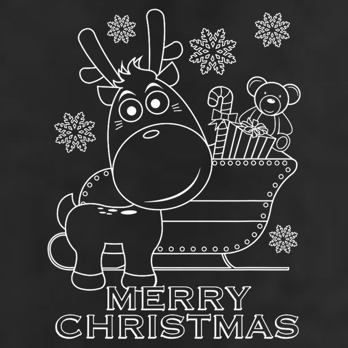 Coloring Book Style Blank Merry Christmas Tree Reindeer Trucker Hat