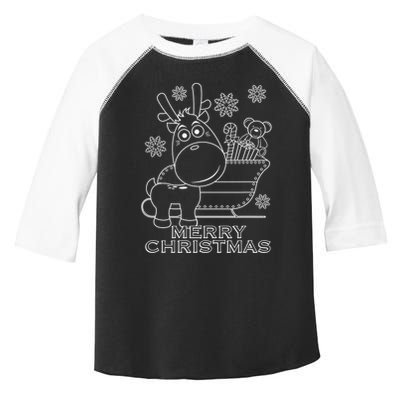 Coloring Book Style Blank Merry Christmas Tree Reindeer Toddler Fine Jersey T-Shirt