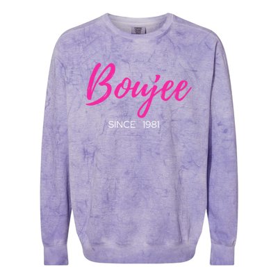 Classy Boujee Since 1981 Gift Colorblast Crewneck Sweatshirt