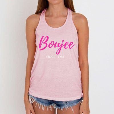 Classy Boujee Since 1981 Gift Women's Knotted Racerback Tank