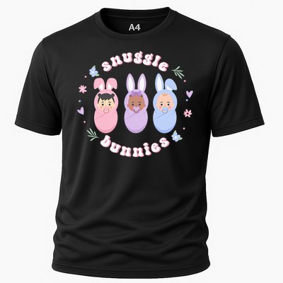 Cute Babies Snuggle Bunnies Easter NICU L&D Nurse Cooling Performance Crew T-Shirt