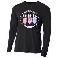 Cute Babies Snuggle Bunnies Easter NICU L&D Nurse Cooling Performance Long Sleeve Crew