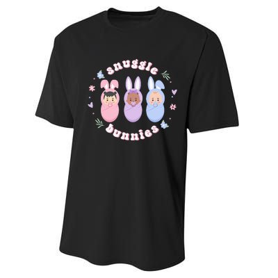 Cute Babies Snuggle Bunnies Easter NICU L&D Nurse Performance Sprint T-Shirt