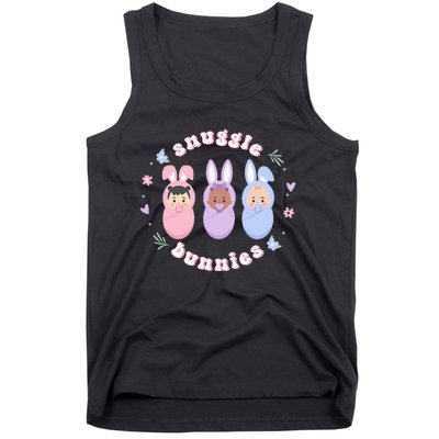 Cute Babies Snuggle Bunnies Easter NICU L&D Nurse Tank Top