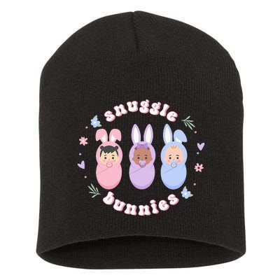 Cute Babies Snuggle Bunnies Easter NICU L&D Nurse Short Acrylic Beanie