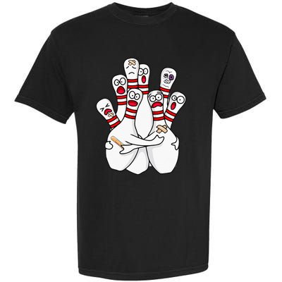 Cartoon Bowling Scared Bowling Pins Funny Sport Bowler Garment-Dyed Heavyweight T-Shirt