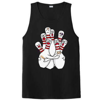 Cartoon Bowling Scared Bowling Pins Funny Sport Bowler PosiCharge Competitor Tank