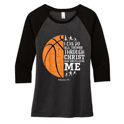 Christian Basketball Shirts Men Religious Women's Tri-Blend 3/4-Sleeve Raglan Shirt