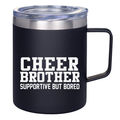 Cheer Brother Supportive But Bored Cheerleader 12oz Stainless Steel Coffee Mug