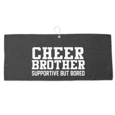 Cheer Brother Supportive But Bored Cheerleader Large Microfiber Waffle Golf Towel