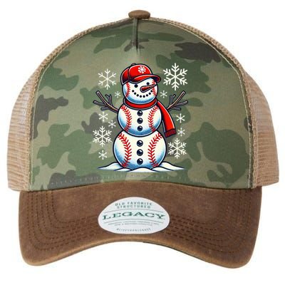 Christmas Baseball Snowman Baseball Legacy Tie Dye Trucker Hat