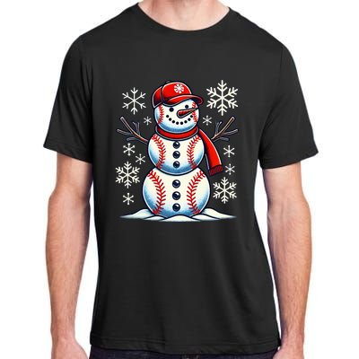 Christmas Baseball Snowman Baseball Adult ChromaSoft Performance T-Shirt