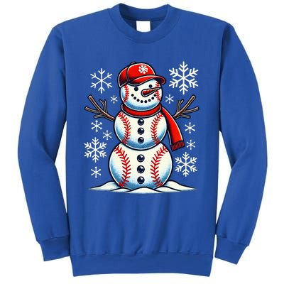 Christmas Baseball Snowman Baseball Sweatshirt