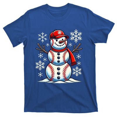 Christmas Baseball Snowman Baseball T-Shirt