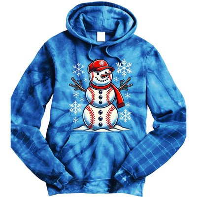 Christmas Baseball Snowman Baseball Tie Dye Hoodie