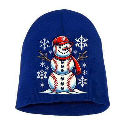 Christmas Baseball Snowman Baseball Short Acrylic Beanie