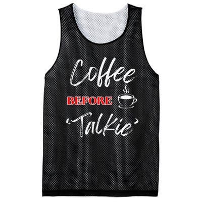 Coffee Before Talkie Funny Coffee Lover Design Mesh Reversible Basketball Jersey Tank