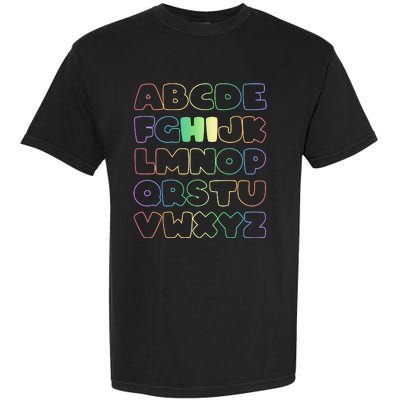 Cute Back To School Alphabet Hi New Kindergarteners Teachers Garment-Dyed Heavyweight T-Shirt