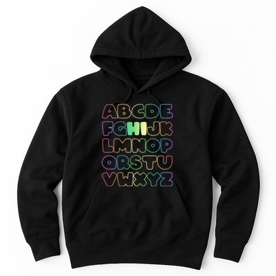 Cute Back To School Alphabet Hi New Kindergarteners Teachers Hoodie