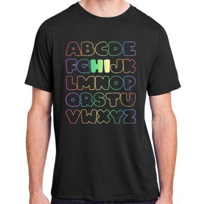 Cute Back To School Alphabet Hi New Kindergarteners Teachers Adult ChromaSoft Performance T-Shirt