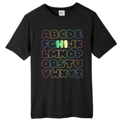 Cute Back To School Alphabet Hi New Kindergarteners Teachers Tall Fusion ChromaSoft Performance T-Shirt